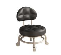 Ktrezs Cojón Redondo Grueso Taburete bajo enrollamiento, Silla de Taburete de Rueda móvil, Taburete ergonómico de polea sin Brazo para la Costura de la Costura del baño Black