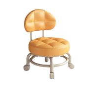 Ktrezs Cojón Redondo Grueso Taburete bajo enrollamiento, Silla de Taburete de Rueda móvil, Taburete ergonómico de polea sin Brazo para la Costura de la Costura del baño Yellow