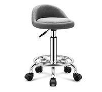 Ktrezs Deluxe Round Altura Redonda Hidráulica Hidráulica Hidráulica Ajuste, Ideal para SPA Masaje Facial Tattoo Doctor Oficina O Uso Doméstico (bajo Respaldo) Grey