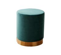 Ktrezs Descanso De Pie De Terciopelio Redondo Tapizado Otomano, Taburete De Pie De Espuma Moderno Y Redondo con Base De Metal De Color Dorado, Muebles Decorativos para El H Green-40cm