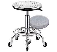 Ktrezs El Taburete De Acero Inoxidable Pesado Puede Rodar Y Girar a Una Altura Ajustable, con Una Funda De Asiento Suave Y Un Taburete De Trabajo De Dibujo Giratorio con PE A