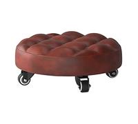 Ktrezs Mini Taburete bajo enrollamiento con Ruedas, taburetes Cortos con Ruedas Pesadas para Garaje, jardinería, hogar, Fiesta Diaria, salón de uñas, SPA, pedicura, Deporte Red Wine
