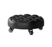 Ktrezs Mini Taburete bajo enrollamiento con Ruedas, taburetes Cortos con Ruedas Pesadas para Garaje, jardinería, hogar, Fiesta Diaria, salón de uñas, SPA, pedicura, Deporte Black