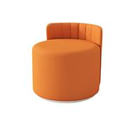 Ktrezs Otomano De Cuero Redondo, Taburete De Tocador Tapizado con Soporte Lumbar, Taburetes De Pie Pequeños De 39 * 38 Cm Asiento De Café Acolchado para Sala De Maquillaje rotatable
