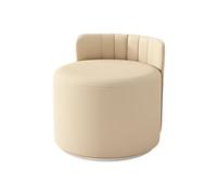 Ktrezs Otomano De Cuero Redondo, Taburete De Tocador Tapizado con Soporte Lumbar, Taburetes De Pie Pequeños De 39 * 38 Cm Asiento De Café Acolchado para Sala De Maquillaje rotatable 3