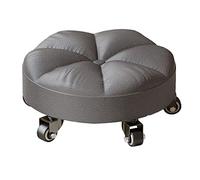 Ktrezs Paburas De Rodadura De Baja Altura con Lanzador Giratorio De 360 °, Mini Silla De Taburete De Rueda De Asiento Enrollable, Taburete De Servicio Pesado Y Resistente P Dark Gray