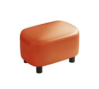 Ktrezs Plazo Pequeño De 12.5 ", con Reposapiés De Asiento Acolchado De Esponja, Silla De Maquillaje Sin Respaldo, Asiento Moderno De Reposapiés De Medio Siglo para Sofá, Do Orange