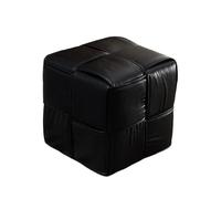 Ktrezs Taburete De Pie De Cuero PU Tapizado Otomático Cuadrado 35 * 29 * 47cm Reposo En Pie con Almohadillas Antideslizantes Y Silenciosas Sillas Otomanas para Sala De Estar De Black