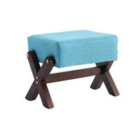Ktrezs Taburete Rectangular X Pierna De Piernas, Otomana De Reposapiés De 27 Cm De Altura con Patas De Madera, Taburete De Asiento De Té Sofá con Acolchado, Cambio De Zapat E