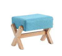 Ktrezs Taburete Rectangular X Pierna De Piernas, Otomana De Reposapiés De 27 Cm De Altura con Patas De Madera, Taburete De Asiento De Té Sofá con Acolchado, Cambio De Zapat Z