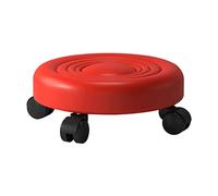 Ktrezs Taburete Redondo bajo Enrollable, 360 ° Roller de Taburete de Lanza Baja con 5 Ruedas para la Tienda Garaje Garden Camping Portable Cocina Rueda de Asiento de trabaj Red