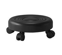 Ktrezs Taburete Redondo bajo Enrollable, 360 ° Roller de Taburete de Lanza Baja con 5 Ruedas para la Tienda Garaje Garden Camping Portable Cocina Rueda de Asiento de trabaj Black