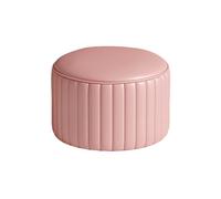 Ktrezs Taburete Redondo De Cuero PU, 36 * 36 * 36 * 24 Cm Pisos De Pies Sin Deslizamiento, Diseño Apilable,Asiento De Esponja De Alta Densidad,Múltiples Colores,Sin Montaje Pink