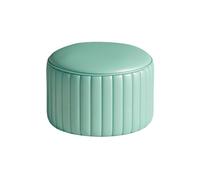 Ktrezs Taburete Redondo De Cuero PU, 36 * 36 * 36 * 24 Cm Pisos De Pies Sin Deslizamiento, Diseño Apilable,Asiento De Esponja De Alta Densidad,Múltiples Colores,Sin Montaje Blue