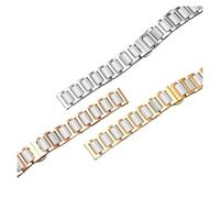 KTRSAVSSA Correa de cerámica compatible con Rossini, Guess, Ebo, Watch King, correa de acero, pulsera de 16 y 18 mm.(Black rose Golden,21mm)