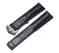 KTRSAVSSA Correa De Cuero De 20 Mm, 22 Mm Y 24 Mm Compatible Con Relojes Tag Heuer Carrera Monaco, Correa De Reloj Negra Y Marrón, Correas De Reloj De Pulsera.(Black-silver,20mm)