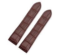 KTRSAVSSA Correa de reloj de cuero resistente al agua compatible con Cartier Santos 100 for hombre y mujer con hebilla plegable de 20 mm y 23 mm.(Brown-No buckle,20mm)