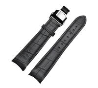 KTRSAVSSA Correa de reloj de piel de becerro con interfaz de arco de 18 mm, 19 mm, 20 mm, 21 mm, 22 mm, 23 mm y 24 mm, compatible con correas de reloj Tissot, Seiko y Omega.(Black-Black-Black-,24mm)