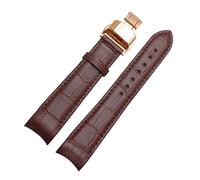 KTRSAVSSA Correa de reloj de piel de becerro con interfaz de arco de 18 mm, 19 mm, 20 mm, 21 mm, 22 mm, 23 mm y 24 mm, compatible con correas de reloj Tissot, Seiko y Omega.(Brown-Brown-Rose,23mm)