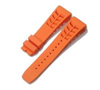 KTRSAVSSA Correa De Silicona Suave Compatible Con Richard Mille RM53/055/011/050, Pulsera De Caucho Resistente Al Agua Y Al Sudor For Hombre, 25 Mm, Accesorios For Reloj(Orange no buckle)