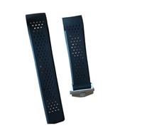 KTRSAVSSA Pulsera De Silicona Suave Compatible Con TAG HEUER GRAND CARRERA AQUARACER, Correa De Reloj De Goma For Hombre De 22 Mm.(Black-silver,24mm)