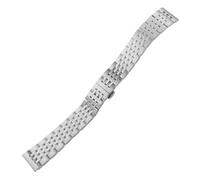 KTRSAVSSA Pulseras sólidas de acero inoxidable de 12 mm, 24 mm, 22 mm, 21 mm, 20 mm y 19 mm compatibles con Citizen Eco-Drive, Casio Lineage Zenith, correa negra de 14 mm.(Silver,21mm)