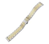 KTRSAVSSA Pulseras sólidas de acero inoxidable de 12 mm, 24 mm, 22 mm, 21 mm, 20 mm y 19 mm compatibles con Citizen Eco-Drive, Casio Lineage Zenith, correa negra de 14 mm.(Silver Golden,17mm)