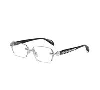 KTUCN Gafas con montura estilo retro Y2K para mujer, adecuadas para niñas, gafas de computadora sin marco con bloqueo de luz a