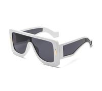 KTUCN Gafas de moda de montura grande para mujer, estilo punk, con protección UV, blancas y negras, 145 m