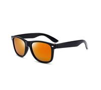 KTUCN Gafas de sol clásicas polarizadas para hombre 2025, para mujer, con lentes de espejo azules, para conducción nocturna, protección UV400, para verano, 9 negro y naranja, BH01