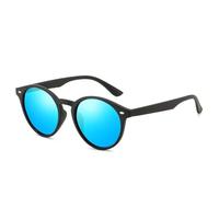KTUCN Gafas de sol clásicas redondas retro para hombre y mujer, polarizadas, estilo vintage, negras, para conducir, circulares, ovaladas, retro, UV400, azules, BH01