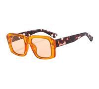 KTUCN Gafas de sol coloridas de viaje, color morado, estilo retro, protección UV400, naranja, BH01