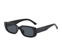 KTUCN Gafas de sol cuadradas negras para mujer, gafas de sol rectangulares pequeñas para mujer, gafas de sol con efecto espejo
