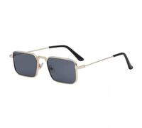 KTUCN Gafas de sol cuadradas retro para hombre y mujer, montura metálica vintage, gafas de sol clásicas para exteriores y cond