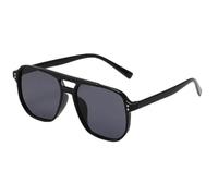 KTUCN Gafas de sol de doble haz para exteriores, estilo retro, color gelatina, cuadradas, con protección UV400, color negro y naranja, HFA, 001