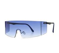 KTUCN Gafas de sol de gran tamaño con una sola lente, deslumbrantes, de colores, para hombre y mujer, a la moda, con protección UV400, estilo vintage, azul, BH01