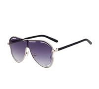 KTUCN Gafas de sol de mariposa de gran tamaño para mujer, montura grande, protección UV400, C1DoubleGray, 144 mm
