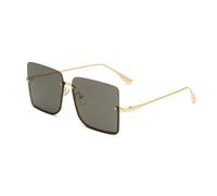 KTUCN Gafas de sol de media montura extragrandes para mujer, modernas, con protección UV400, estilo vintage, doradas y negras, BH01