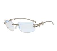 KTUCN Gafas de sol de metal sin marco para mujer, estilo punk, para exteriores, viajes, UV400, azul claro, 14,5 cm