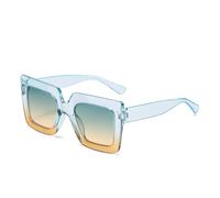 KTUCN Gafas de sol de moda para mujer, montura grande, modernas, bicolor, para hombre, para exteriores, playa, protección solar, UV400, color té verde, 145 mm