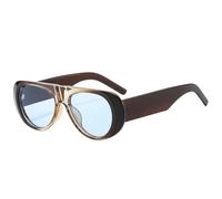 KTUCN Gafas de sol de moda populares para mujer, estilo retro, color azul té, con protección UV400, para hombre, de pierna anc
