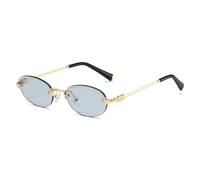 KTUCN Gafas de sol elegantes con montura ovalada para mujer y hombre, sin montura, para viajes y conducción, 6,137 mm