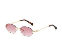 KTUCN Gafas de sol elegantes con montura ovalada para mujer y hombre, sin montura, para viajes y conducción, 5,137 mm