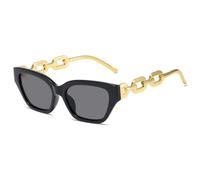 KTUCN Gafas de sol estilo ojo de gato doradas de moda para mujer, gafas vintage negras, gafas de sol para mujer, UV400, A, 141