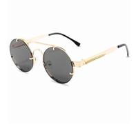 KTUCN Gafas de sol estilo punk vintage para mujer, montura metálica redonda