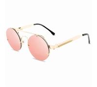 KTUCN Gafas de sol estilo punk vintage para mujer, montura metálica redonda