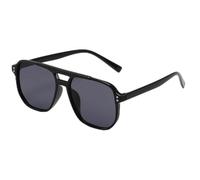 KTUCN Gafas de sol grandes estilo vintage para hombre y mujer, gafas de sol cuadradas unisex con lentes negras.
