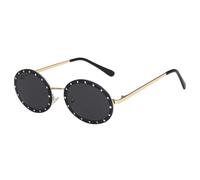 KTUCN Gafas de sol ovaladas para mujer con montura metálica, estilo moderno, ideales para viajes al aire libre,