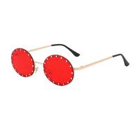 KTUCN Gafas de sol ovaladas para mujer con montura metálica, gafas de sol unisex para viajes al aire libre, pro