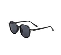 KTUCN Gafas de sol ovaladas vintage para hombre y mujer, negras, 142 mm